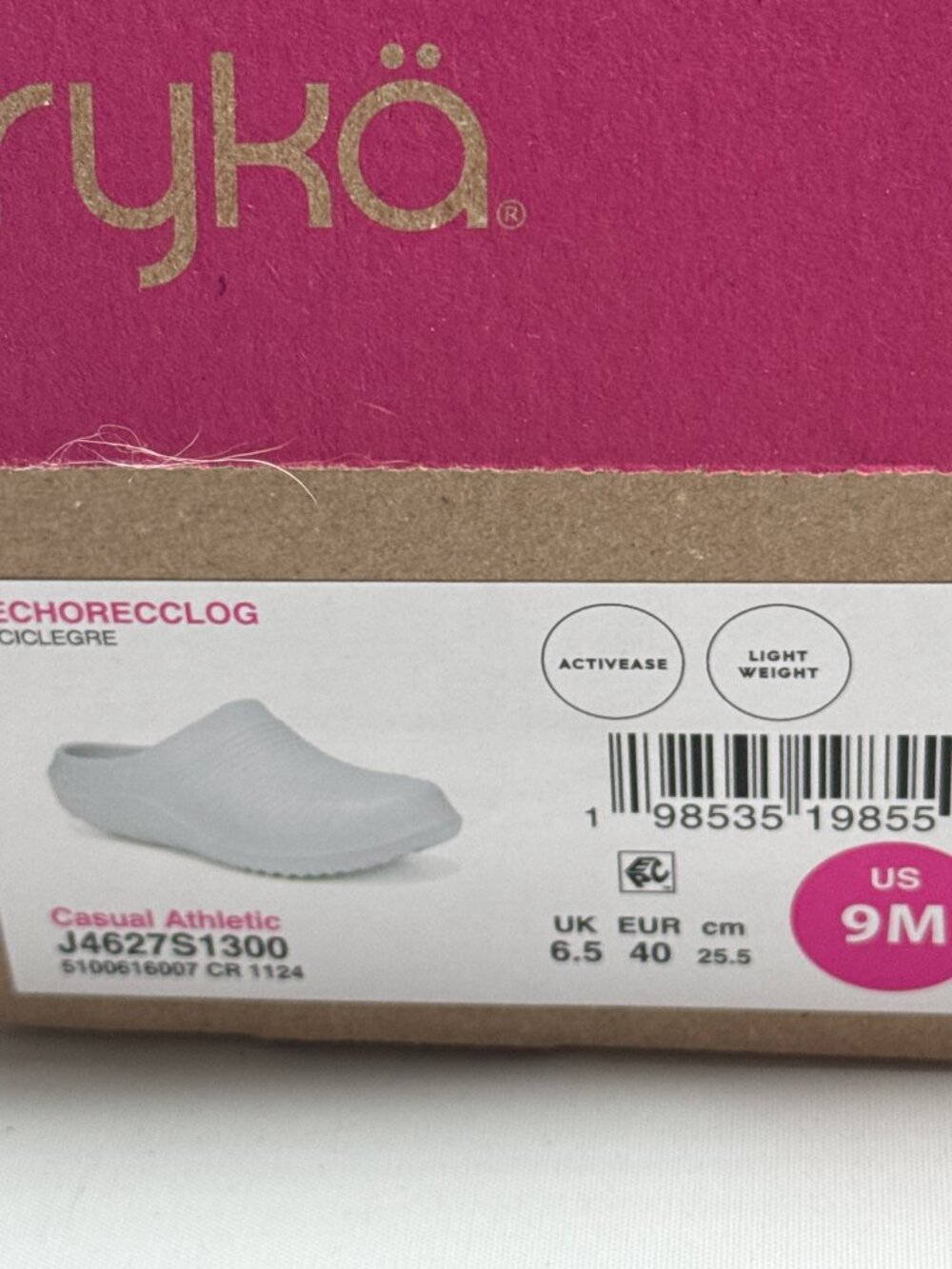 Women's Ryka Recovery Clogs Echo Icicle Green Size 9 New
